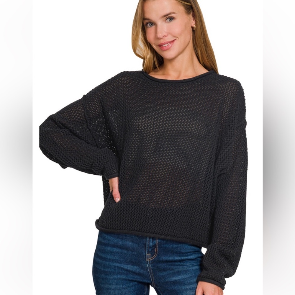 Zenana Black Sweater Large New in packaging